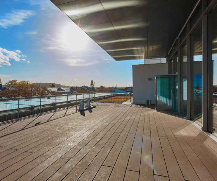 Die Dachterrasse des LVR-LandesMuseums bietet einen wunderbaren Ausblick auf die Skyline von Bonn, © LVR-LandesMuseum Bonn