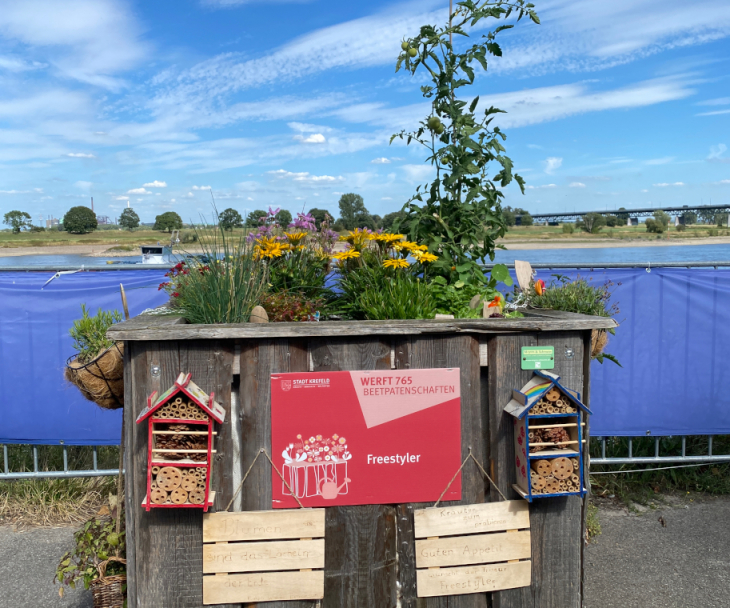 The “Edible City” urban gardening project is showing its first success at the banks of the Rhine, © Stadtmarketing Krefeld